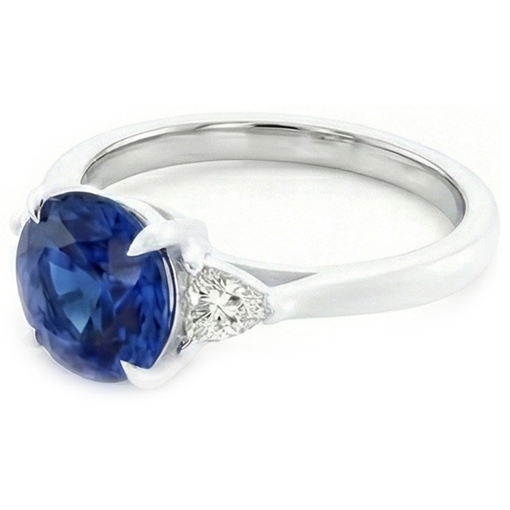 echter round diamant 2.50Karat ring Draufsicht