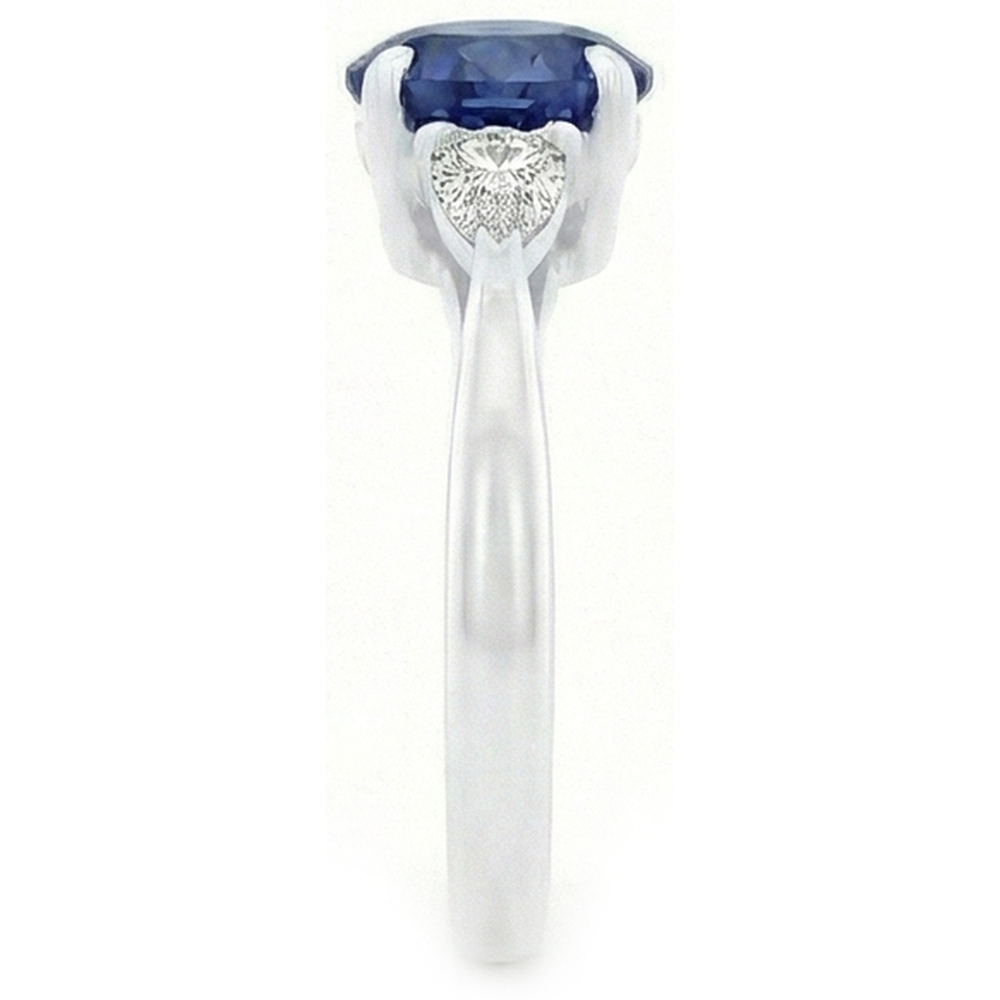 echter round diamant 2.50Karat ring Profilansicht