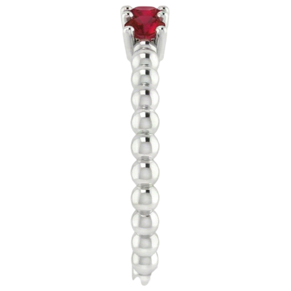 3 Steinring rund burmesische Rubine 0,75 Karat Perlenschmuck Neu