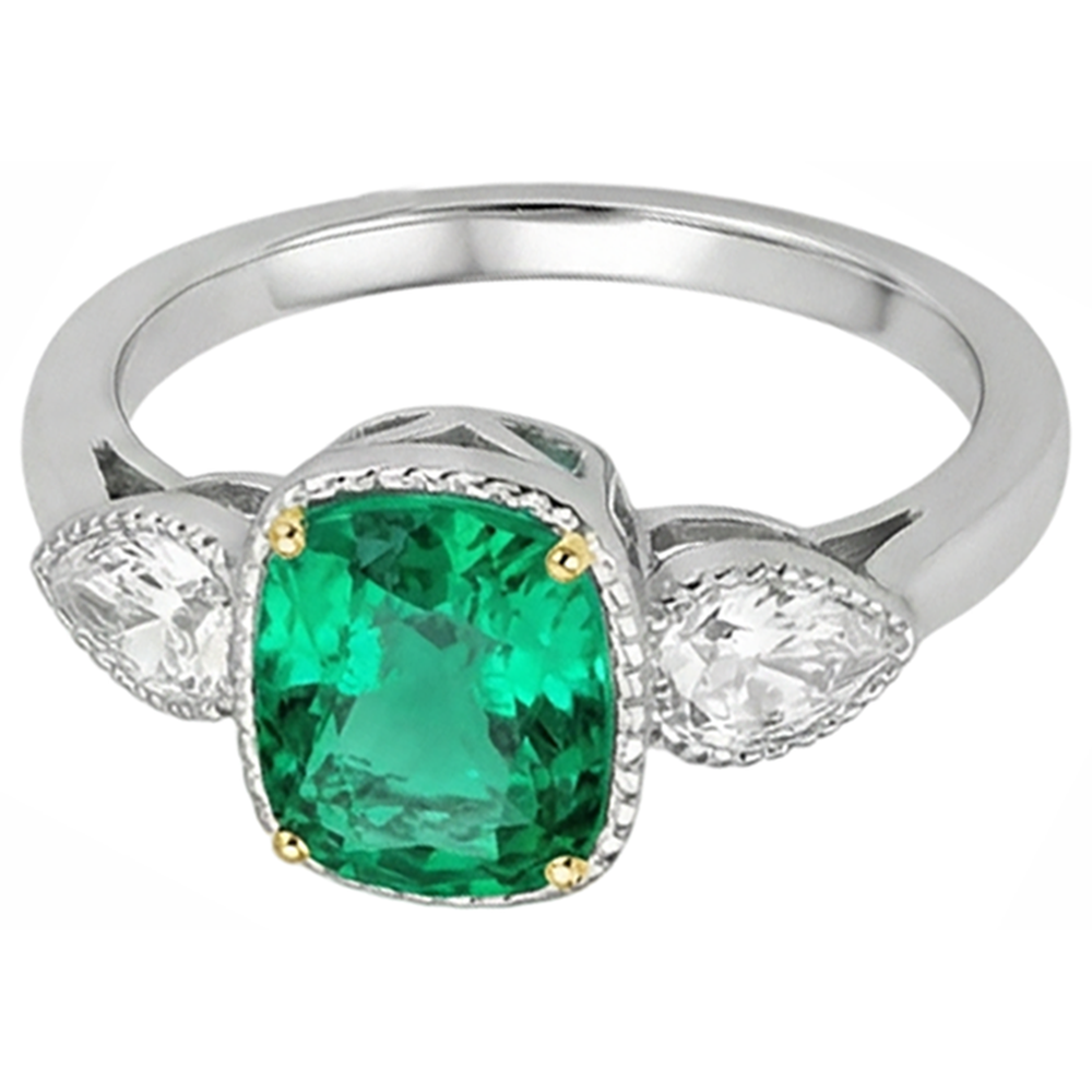 Handgemachter Schmuckstein-Ring 1,50 Karat – Schrägansicht