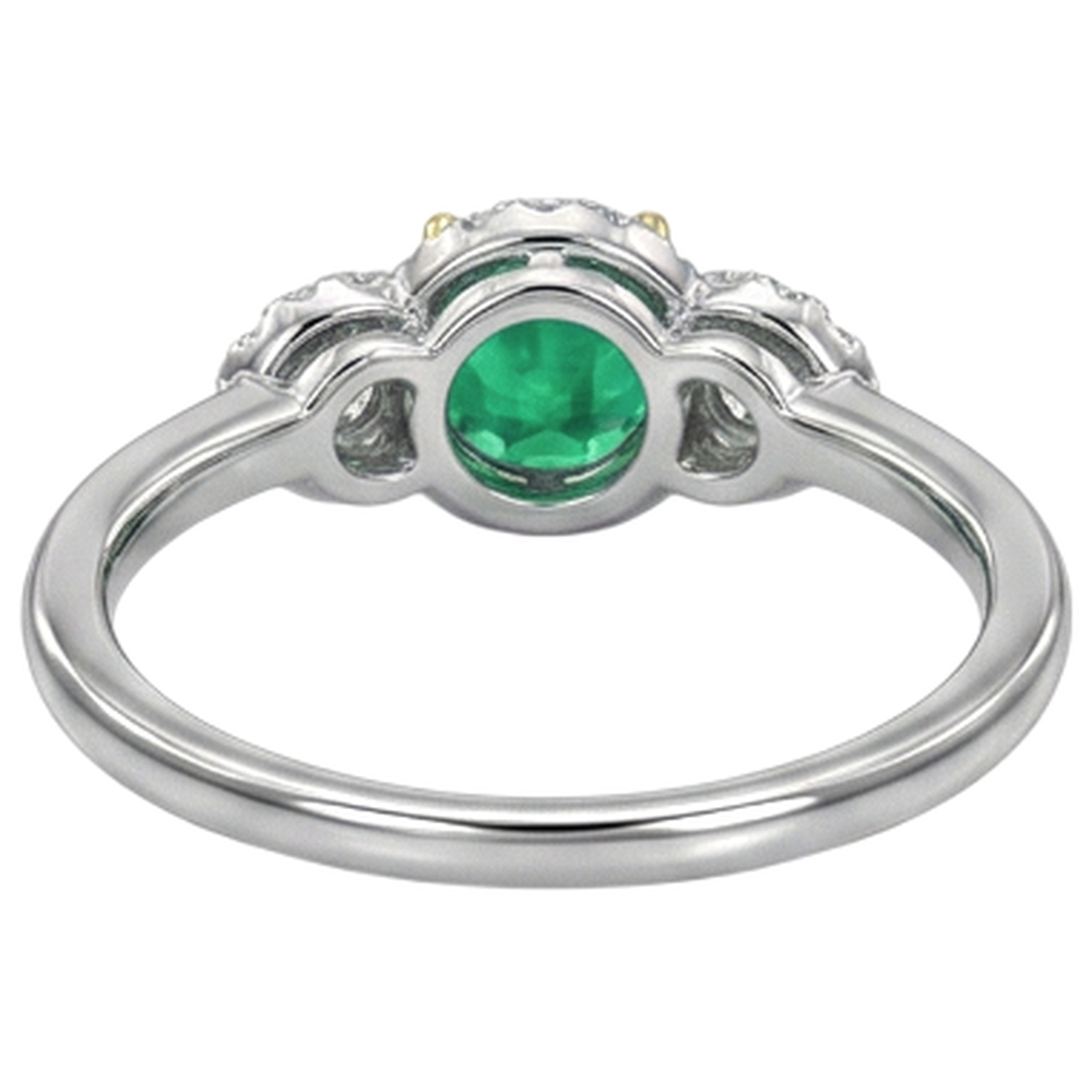 Edler Smaragd Edelstein-Ring 2-Karat 14 Karat Zweifarbig Gold – Draufsicht