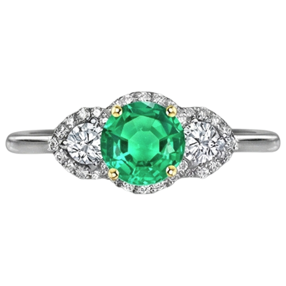 Stilvoller Edelstein-Ring 2 Karat – Schrägansicht