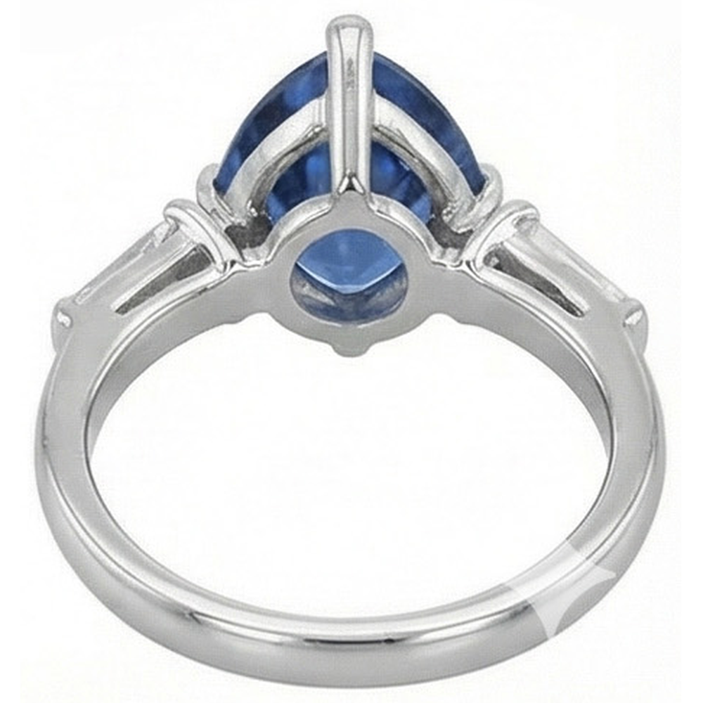 echter baguette diamant 4.50Karat ring Seitenansicht