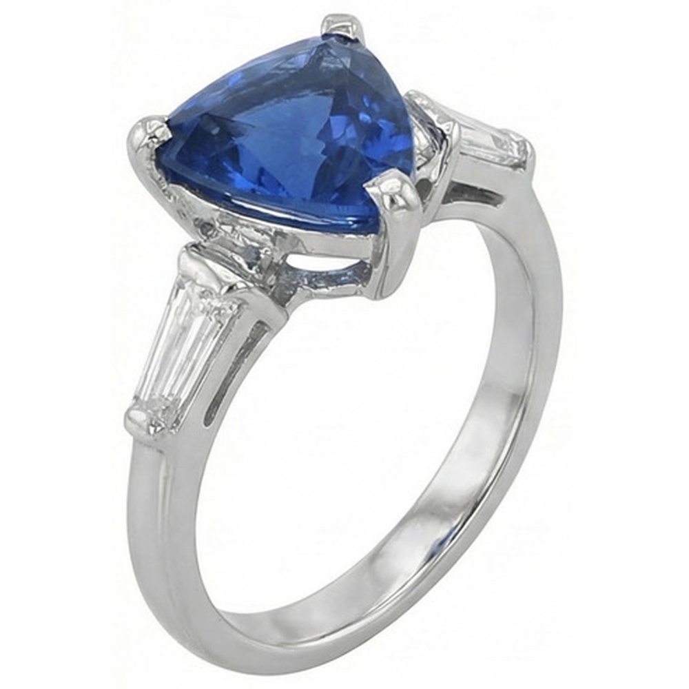 echter baguette diamant 4.50Karat ring Profilansicht