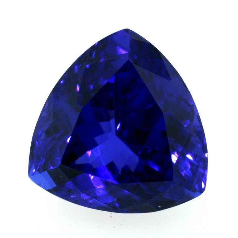 Blauer Tansanit Trilliant Loose Sapphires Natural in Gold – Hauptansicht