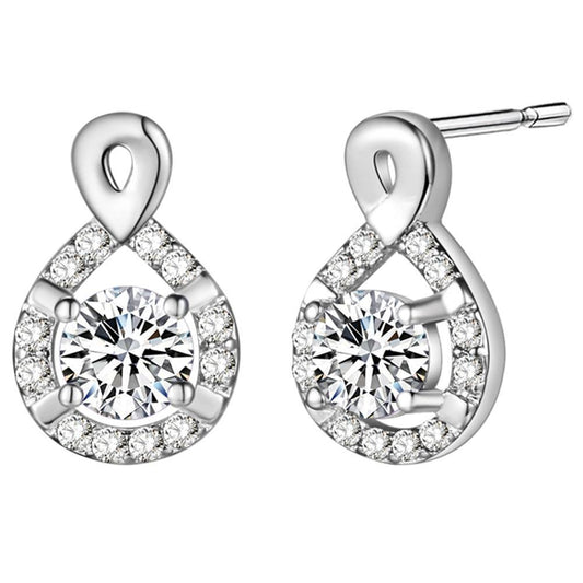 3.20 Ct Runden Brilliant Cut Natürliche Diamants Lady Drop Earring White Gold Halo