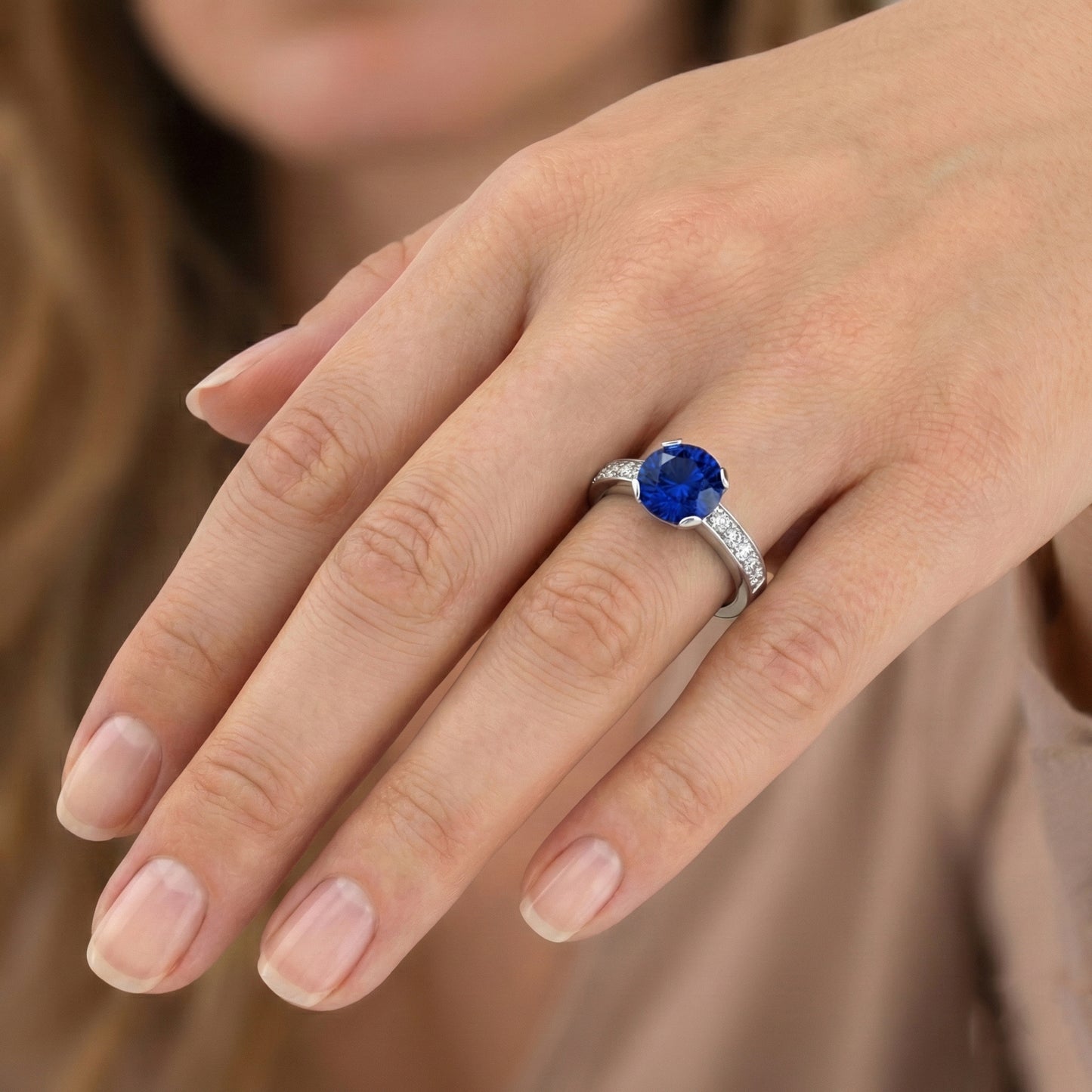 echter round diamant 3.25Karat ring Band Detail