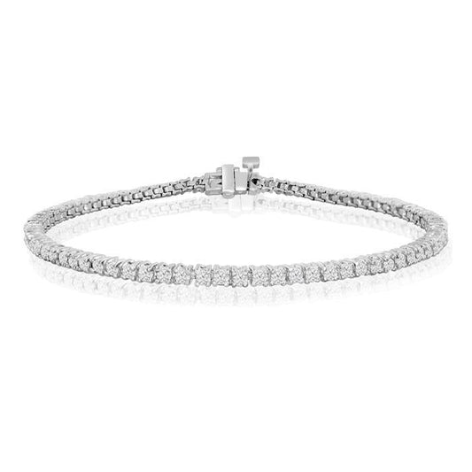 3.50 Ct Schönes Weißes Tennisarmband Mit Rundem Natürliche Diamanten