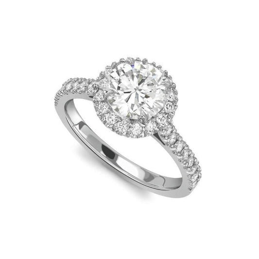 3.60 Ct Runder Echt Diamant-Halo-Verlobungsring