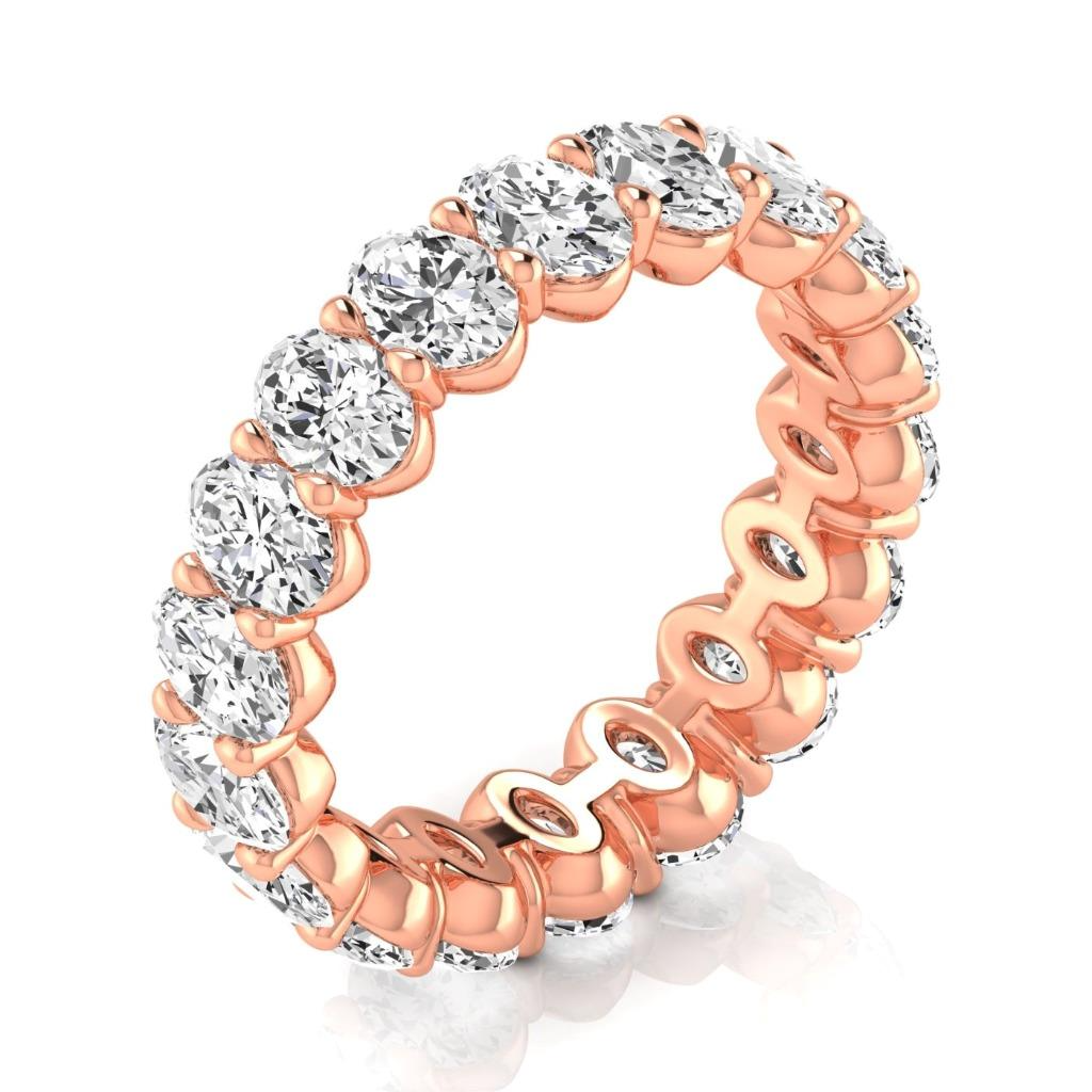 Handgefertigter Diamant Eternity Band 3,8 Karat – Seitenansicht