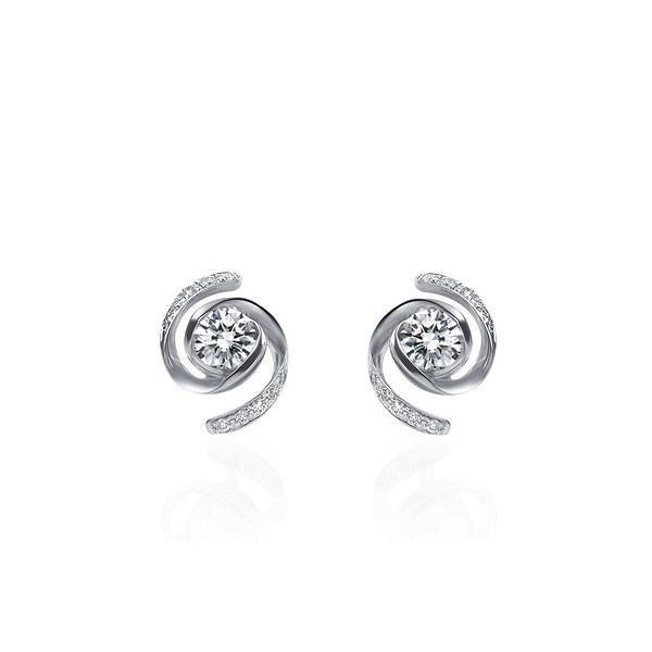 3 Carats Circle Shape Stud Earrings Runden Cut Echt Diamants White Gold