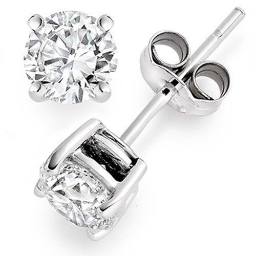 3 Carats Echt Diamanten Studs Earrings 14K White Gold