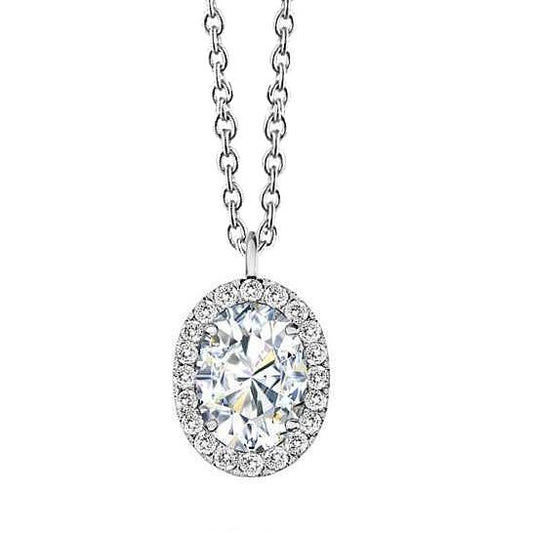 echter oval diamant 3Karat anhänger Vorderansicht