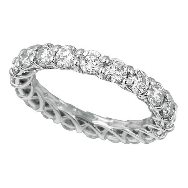 3 Karat Runder Natürliche Diamant Eternity Ring Band Massivgold 14K