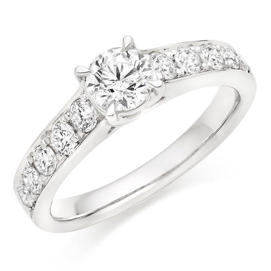 3 Karat Wunderschöner Ehering Mit Echt Diamanten Im Rundschliff Neu