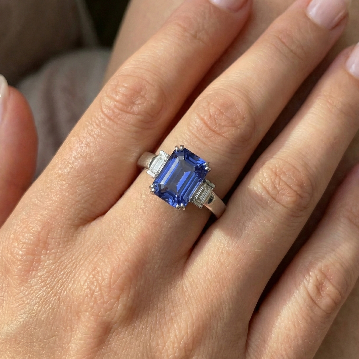 echter baguette diamant 3Karat ring mit Diamantbesatz