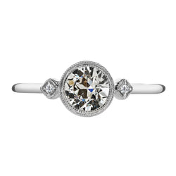 14K Weißgold Trilogie-Ring mit Edler Diamant – 2 Karat