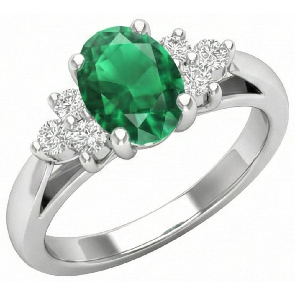 echter oval diamant 3.10Karat ring Draufsicht