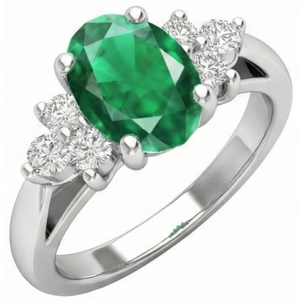 echter oval diamant 3.10Karat ring Seitenansicht