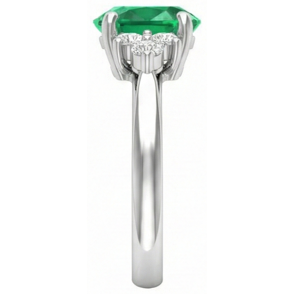 echter oval diamant 3.10Karat ring Profilansicht