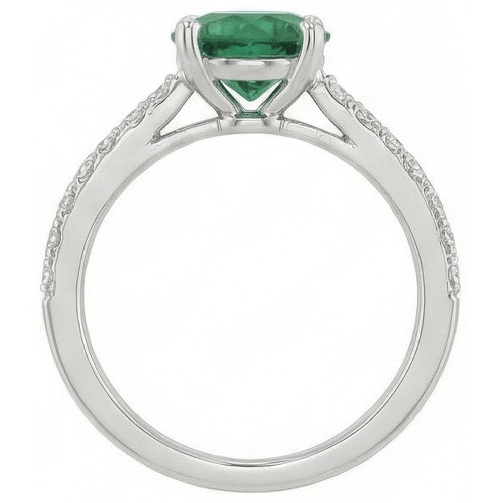 echter round smaragd 3.15Karat ring auf Weiß