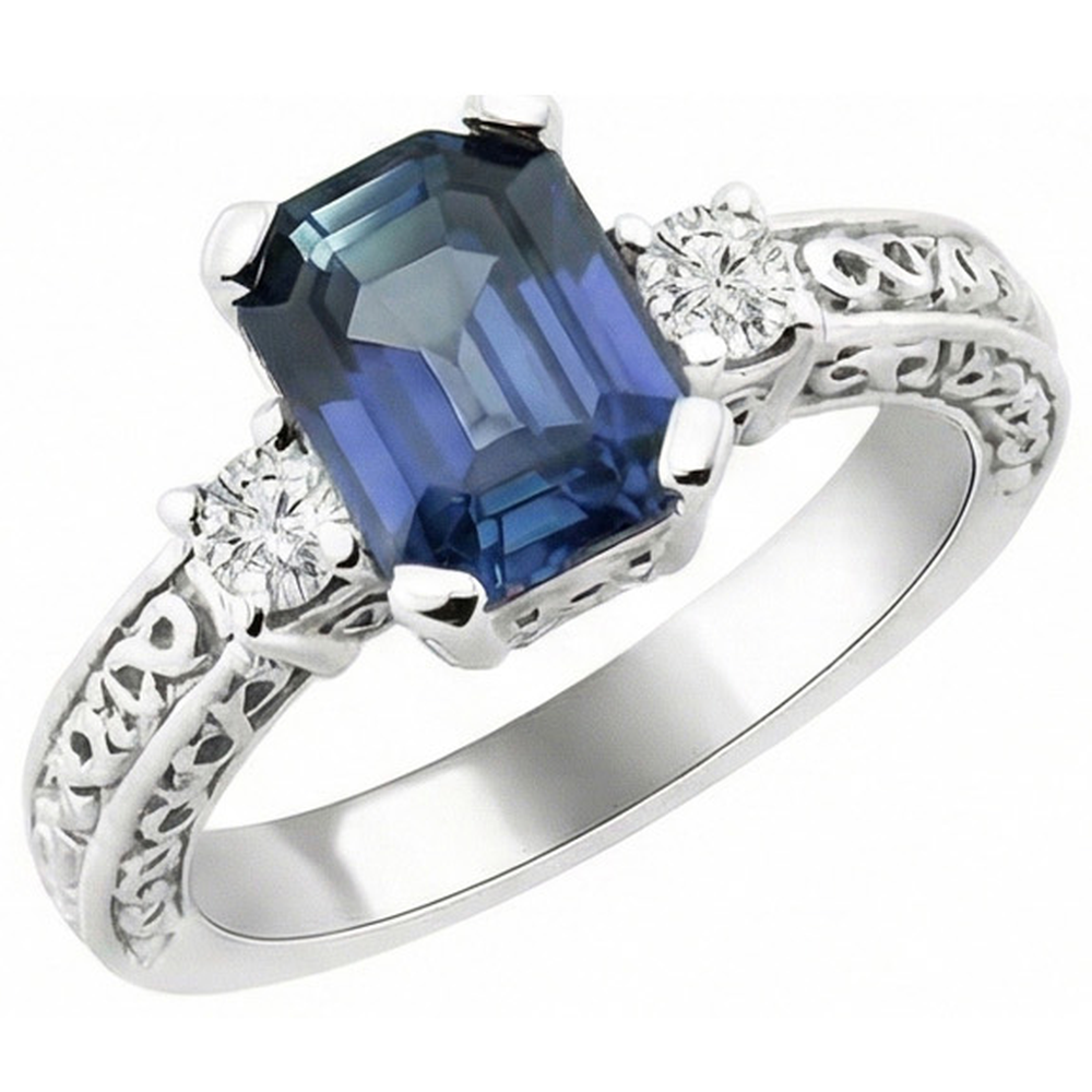 echter round diamant 3.15Karat ring Draufsicht