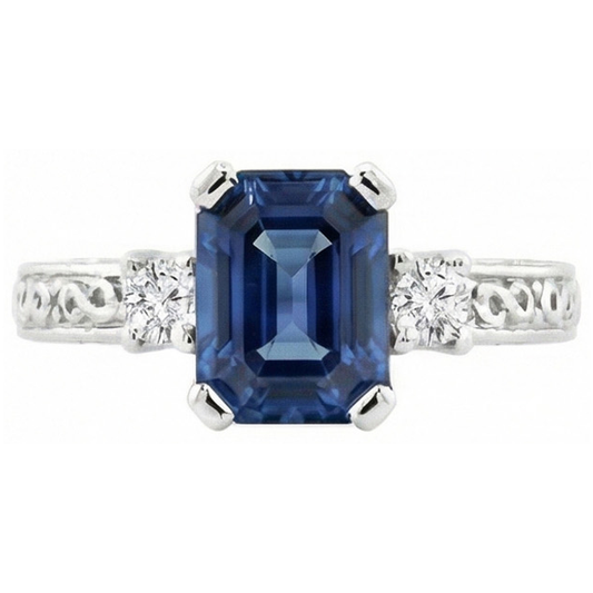 echter round diamant 3.15Karat ring Seitenansicht