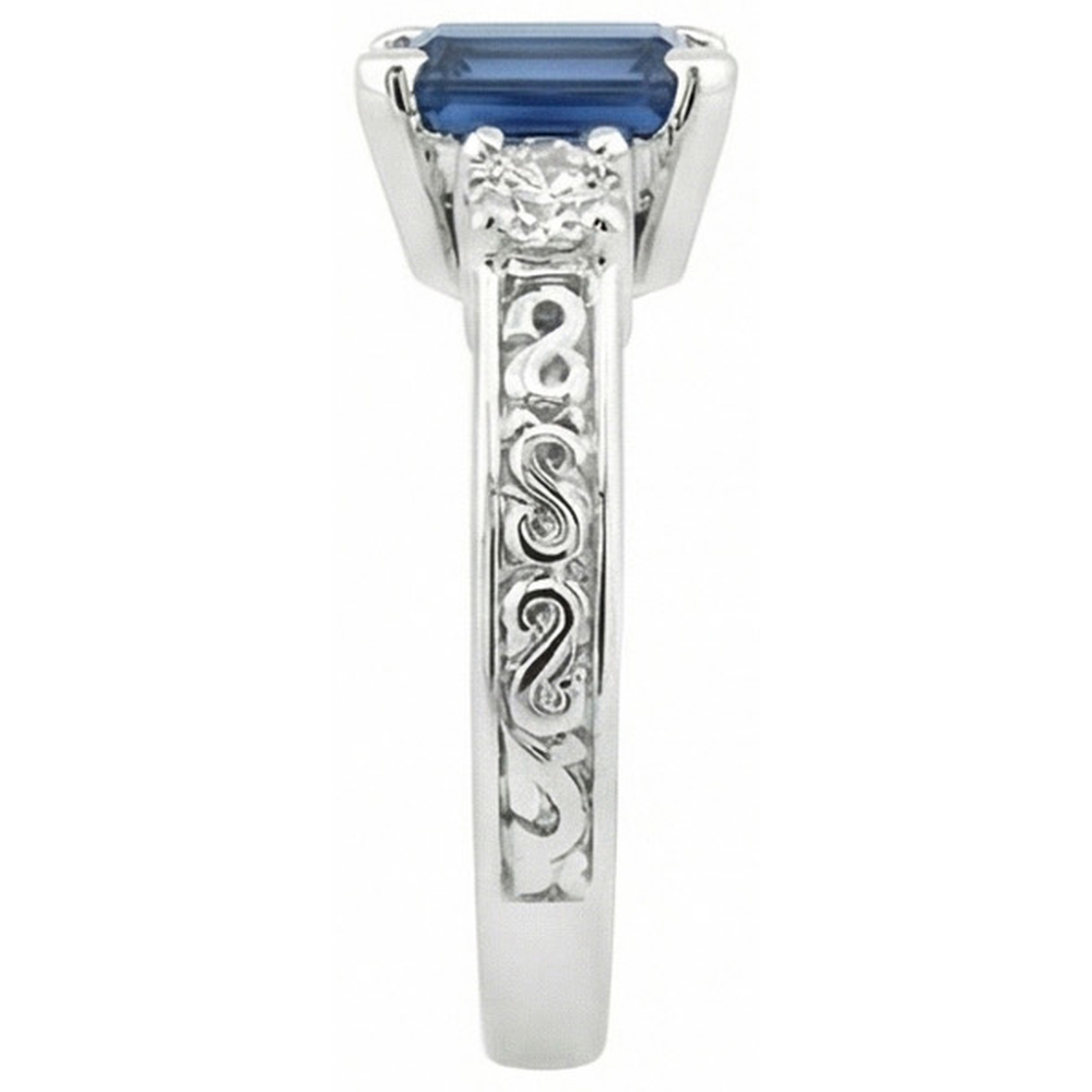 echter round diamant 3.15Karat ring Profilansicht