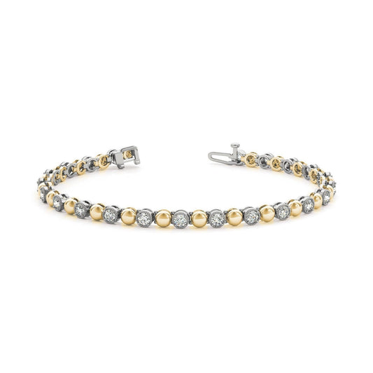 3,15 Karat Funkelnde Natürliche Diamanten Im Brillantschliff Armband Gold 14K