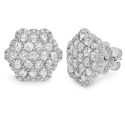 3,20 Karat Echt Diamant Ohrstecker Halo Weißgold 14K