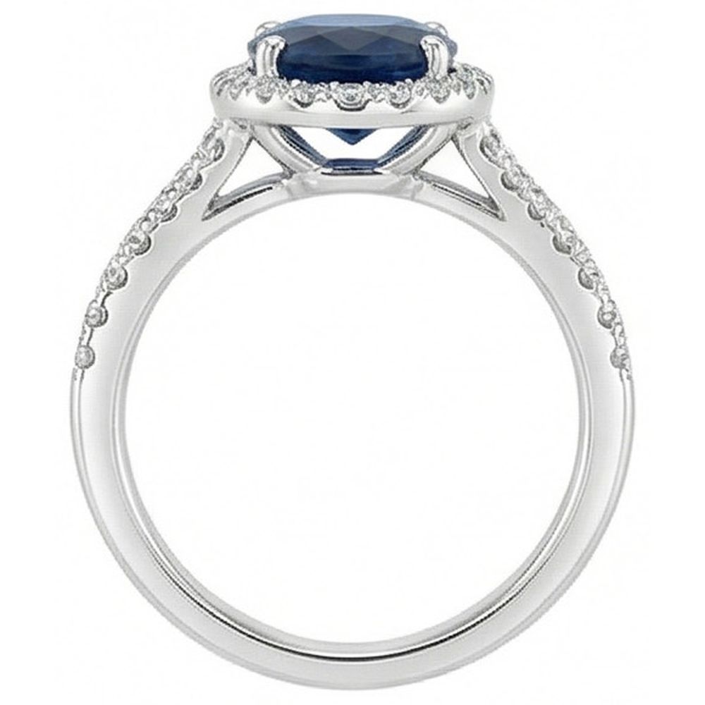 echter oval diamant 3.20Karat ring Profilansicht