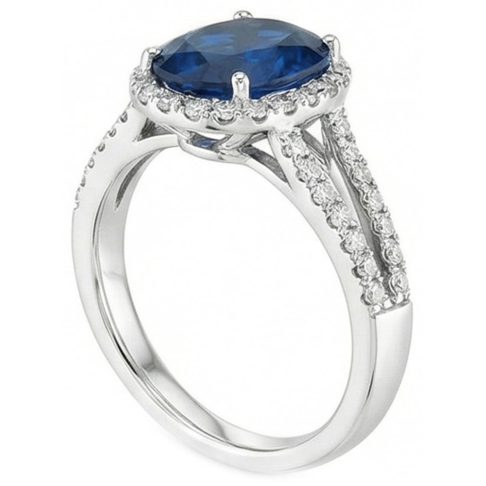 echter oval diamant 3.20Karat ring Draufsicht