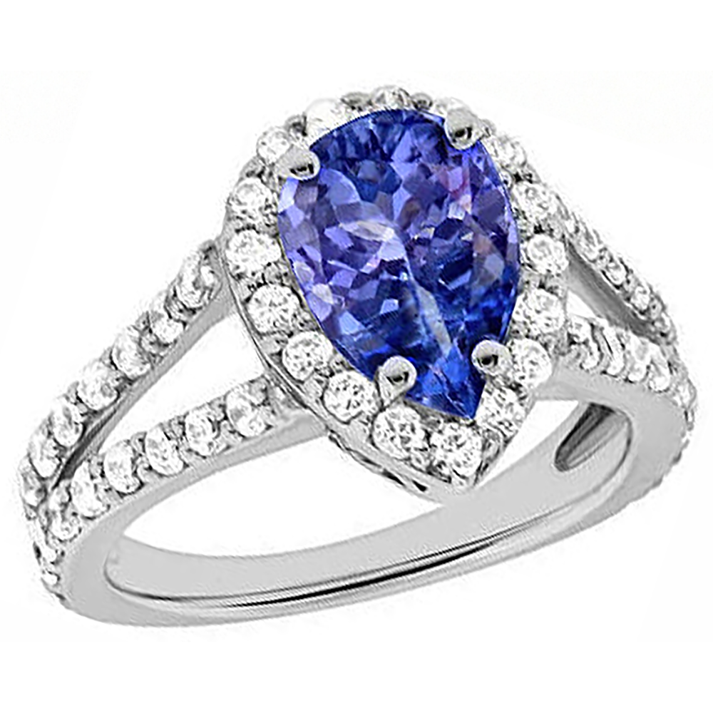 echter round tansanit 3.25Karat ring Profilansicht