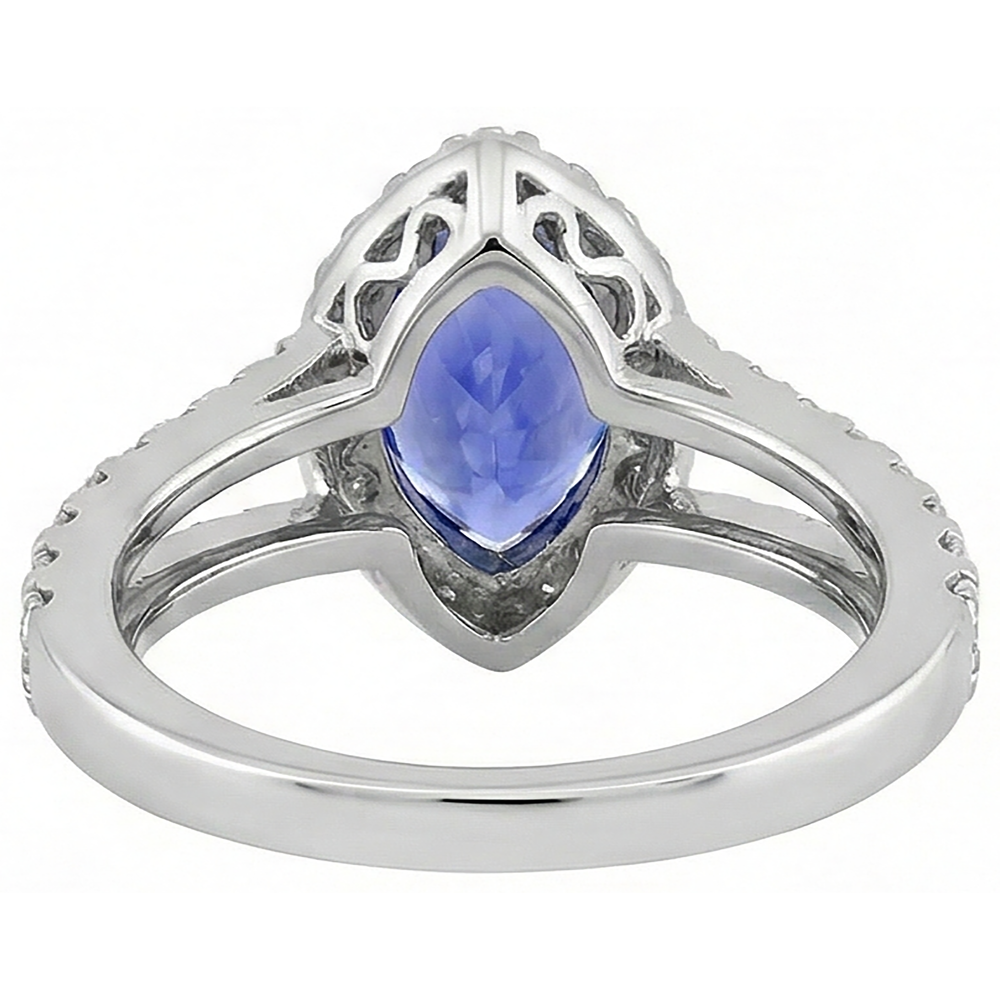 echter round tansanit 3.25Karat ring mit Diamantbesatz