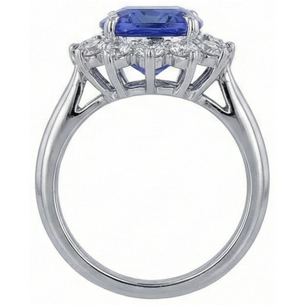 echter asscher diamant 3.25Karat ring mit Diamantbesatz