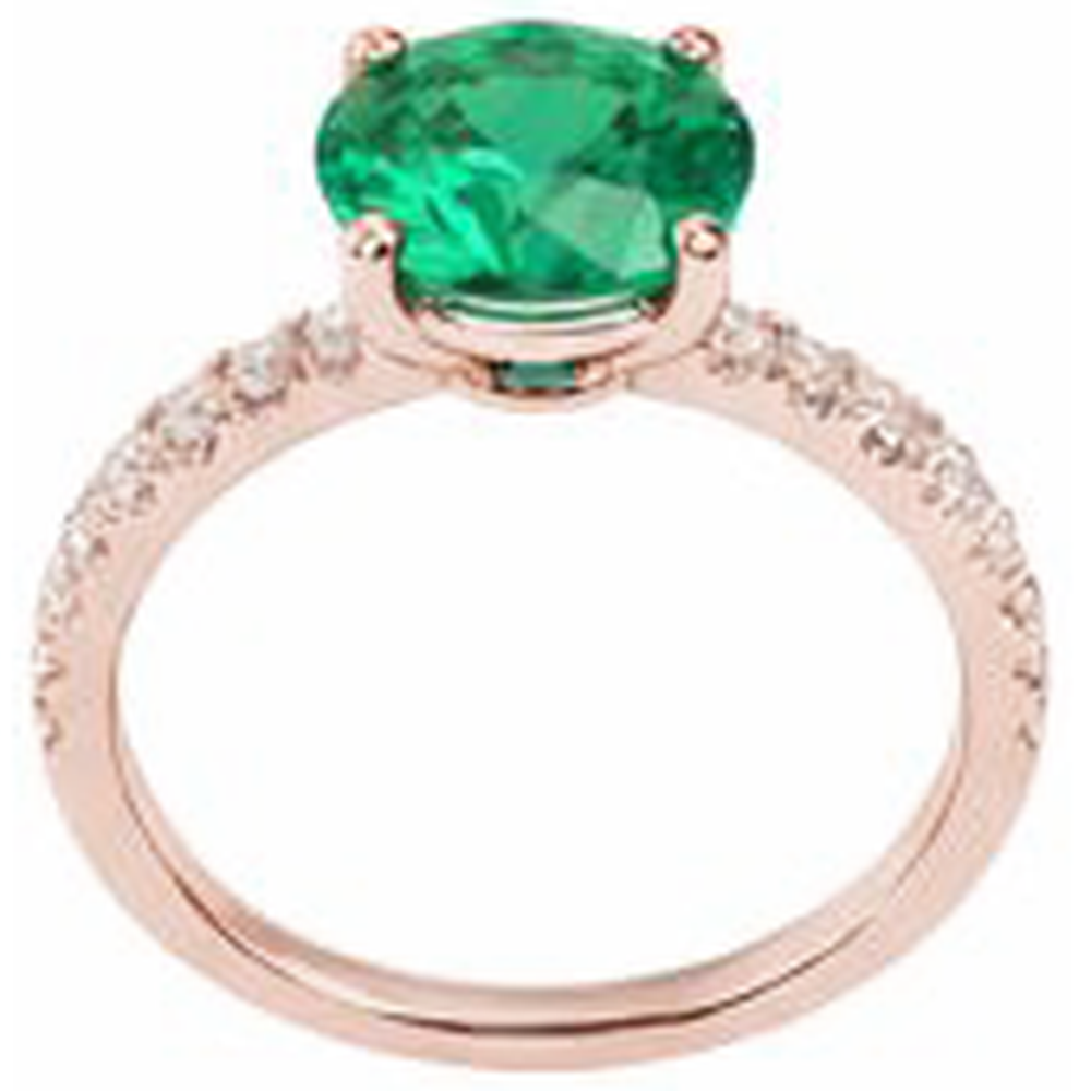 echter round smaragd 3.25Karat ring Draufsicht