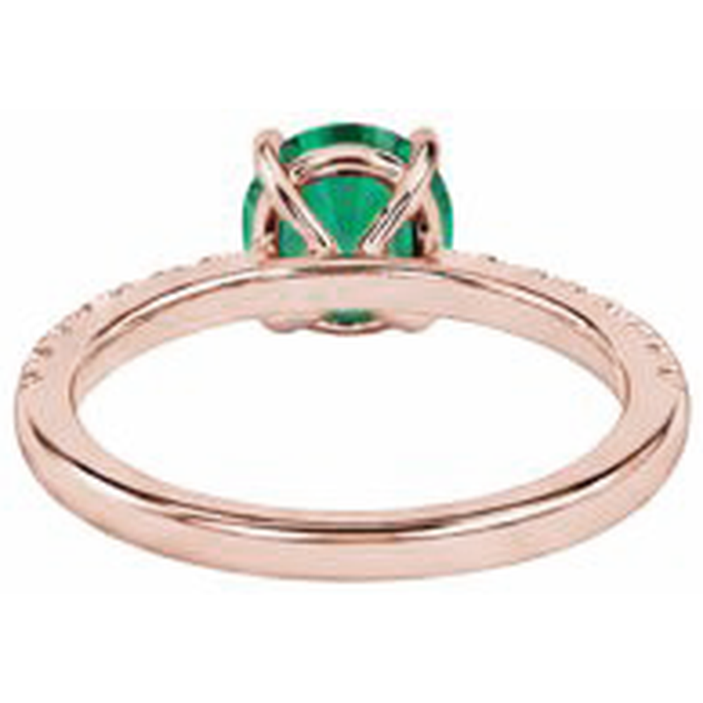 echter round smaragd 3.25Karat ring mit Diamantbesatz