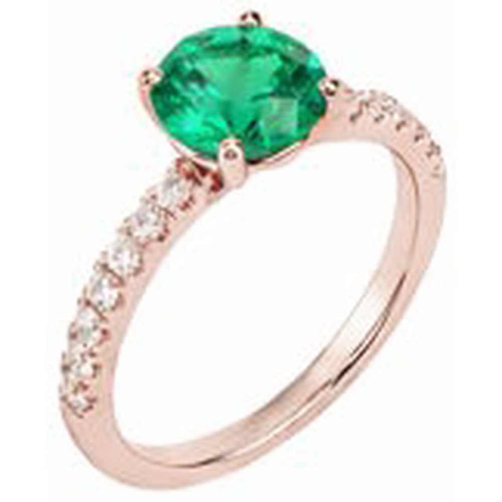 echter round smaragd 3.25Karat ring Profilansicht