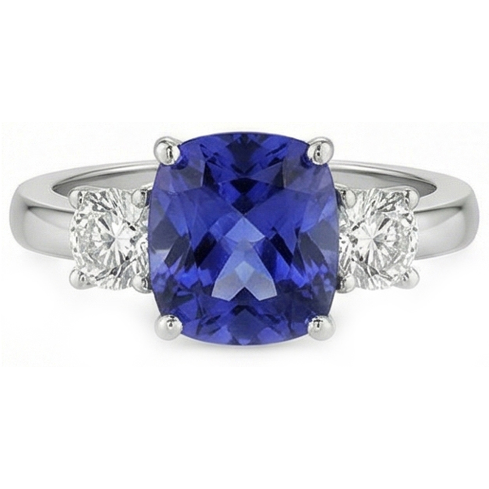 echter round saphir 3.25Karat ring Detailansicht