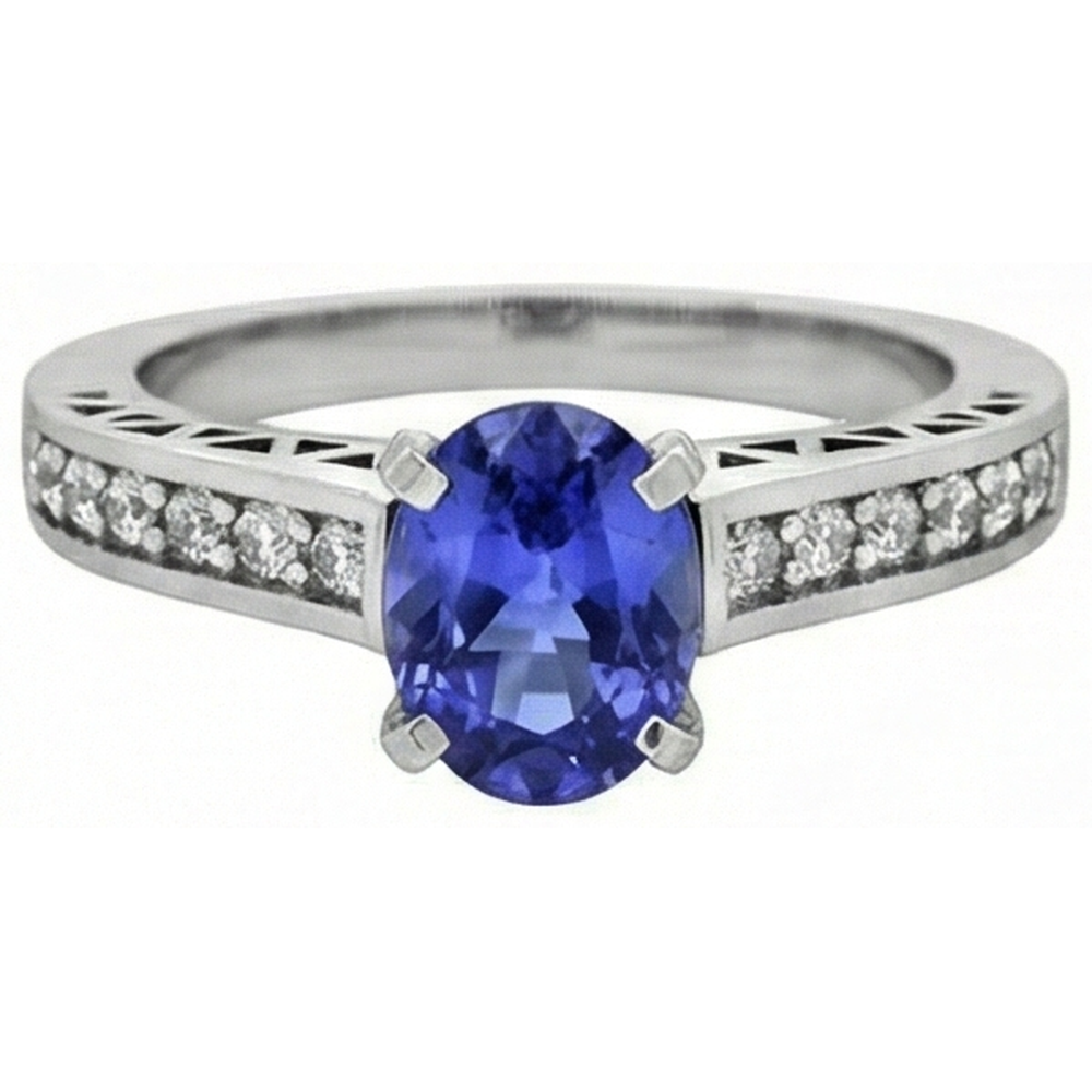 echter oval diamant 3.25Karat ring Seitenansicht
