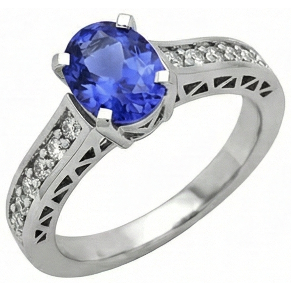 echter oval diamant 3.25Karat ring Detailansicht