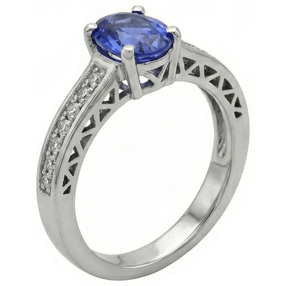 echter oval diamant 3.25Karat ring Draufsicht
