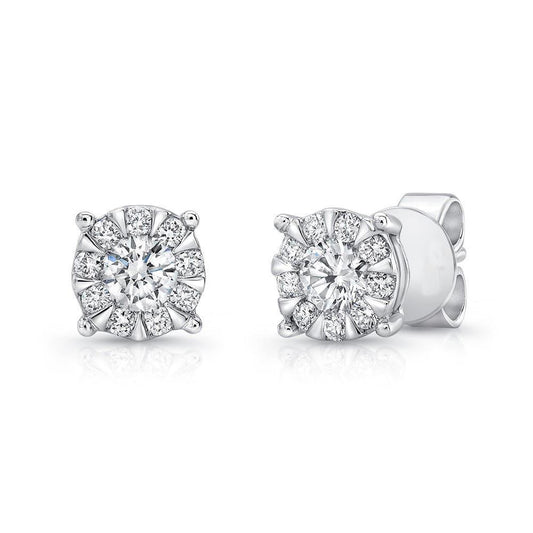 echter round diamant 3.25Karat ohrring Vorderansicht