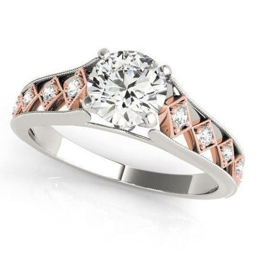 3,25 Karat Natürliche Diamant-Verlobungsring-Set Neu Zweifarbiges Gold 14K