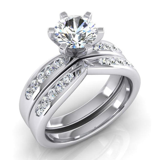 3,25 Karat Natürliche Diamant-Verlobungsring-Set Weißgold 14K