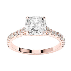 3,25 Karat Roségold Verlobungsring Mit Kissen Und Echt Diamant Neu