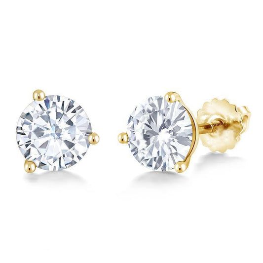 3,30 Ct. Natürliche Diamanten Damen Ohrstecker Gelbgold 14K