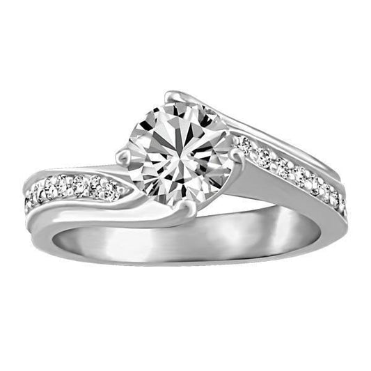 3,30 Karat Solitärring Mit Rundschliff Echt Diamanten Mit Akzenten Neu