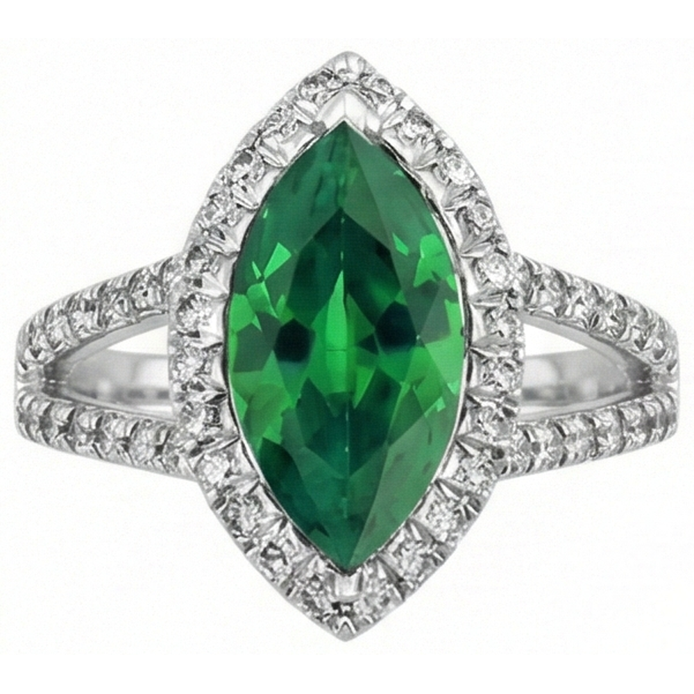 echter marquise diamant 3.35Karat ring Detailansicht