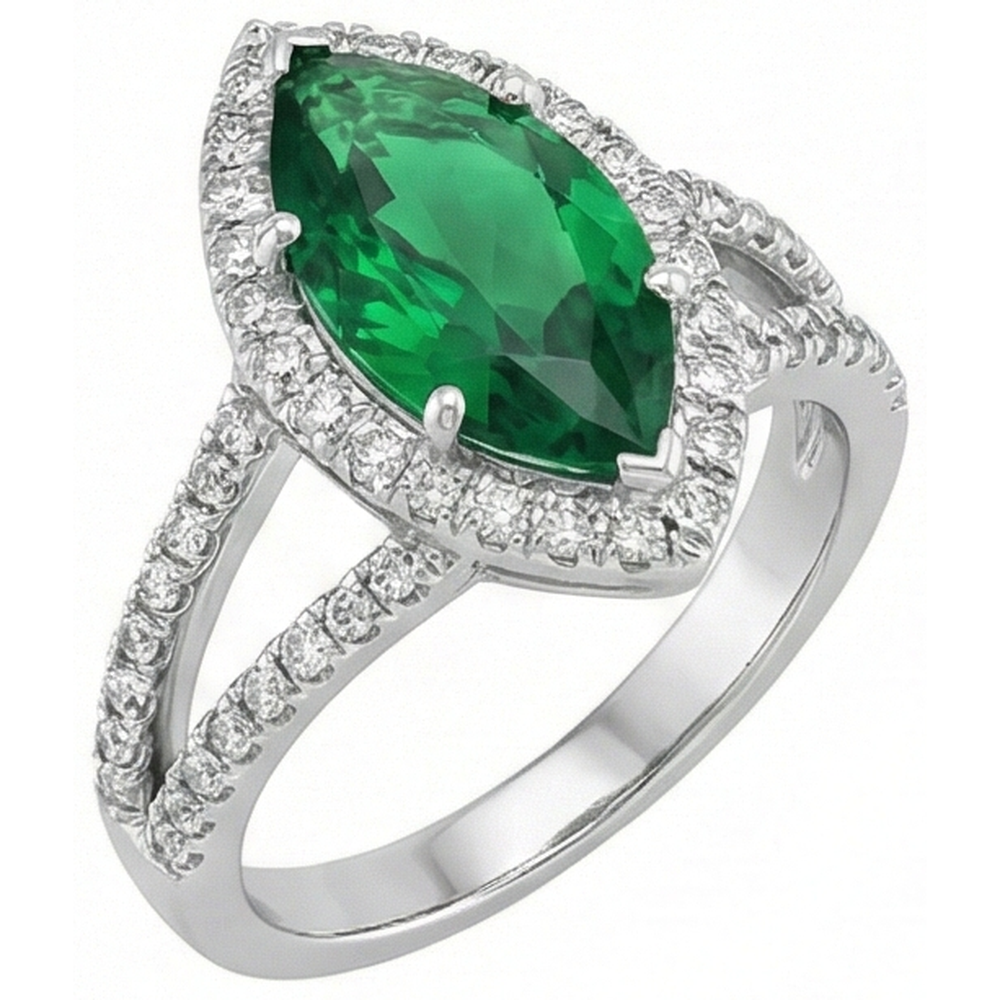 echter marquise diamant 3.35Karat ring Draufsicht